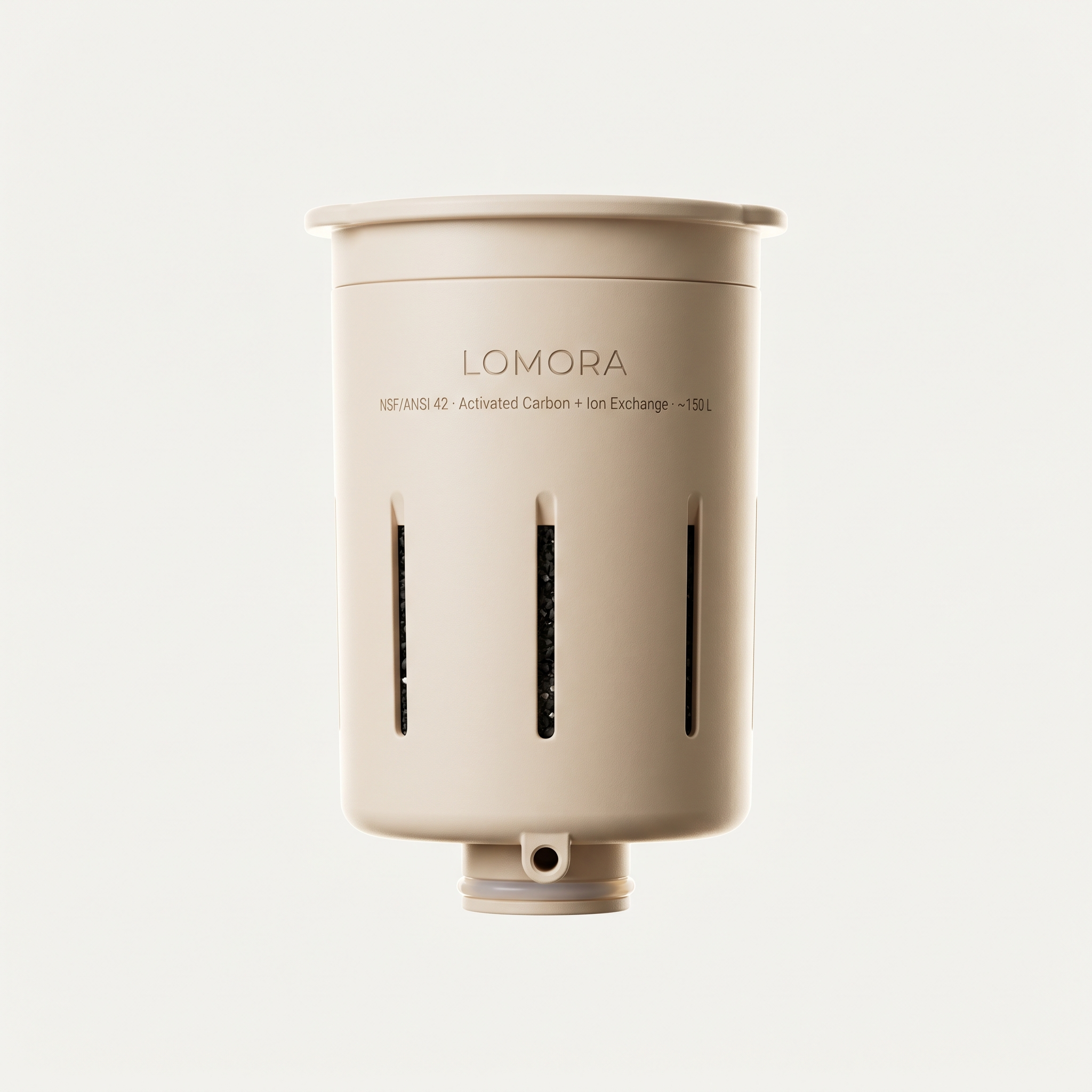 LOMORA Reinigungsfilter NSF/ANSI 42 — Aktivkohle + Ionentausch — ~150 L Kapazität